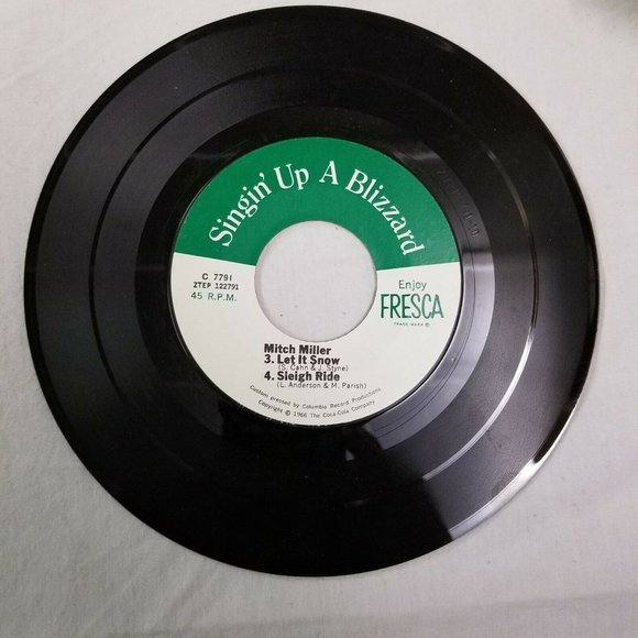 Vintage 1966 Coca Cola Coke Fresca Promo Vinyl 45 Record Christmas Let it snow - Picture 4 of 8